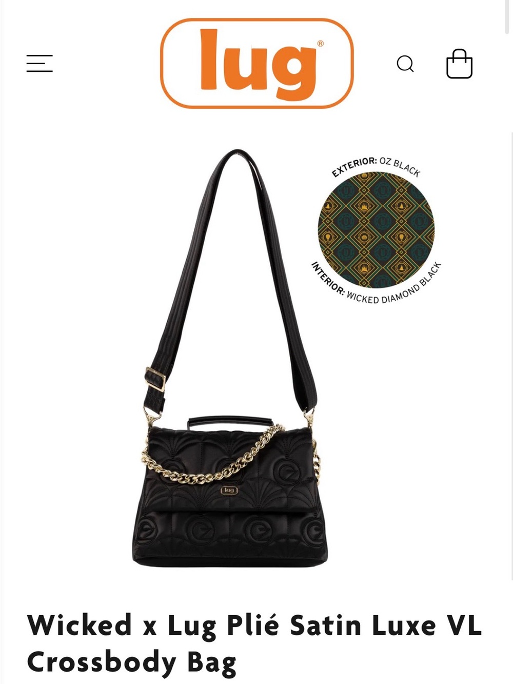 Wicked x Lug Plié Satin Luxe VL Crossbody Bag